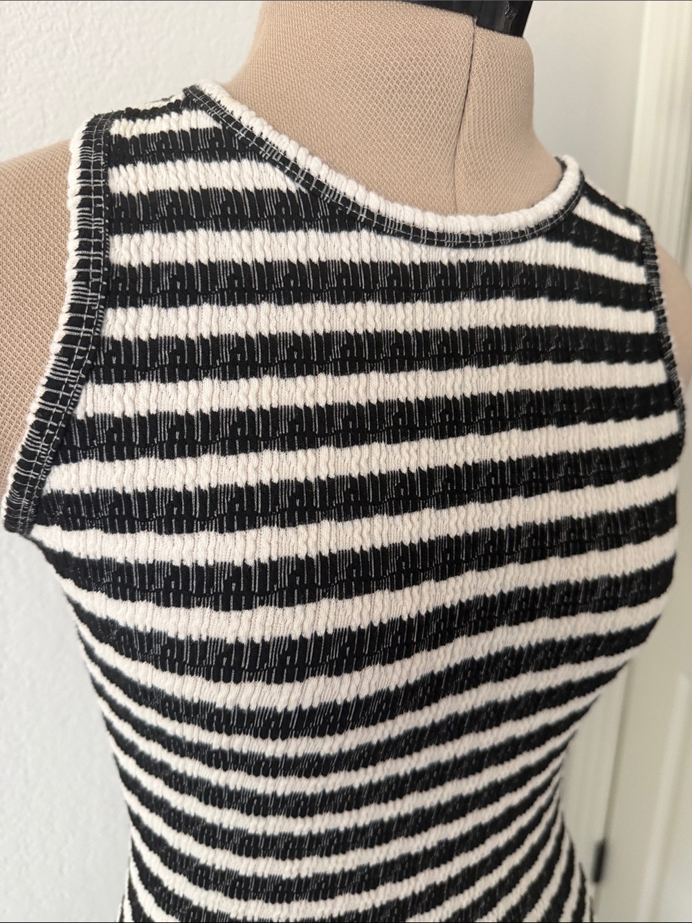 See You Monday Black and White Striped Sleeveless Maxi Dress - Picture 4 of 7